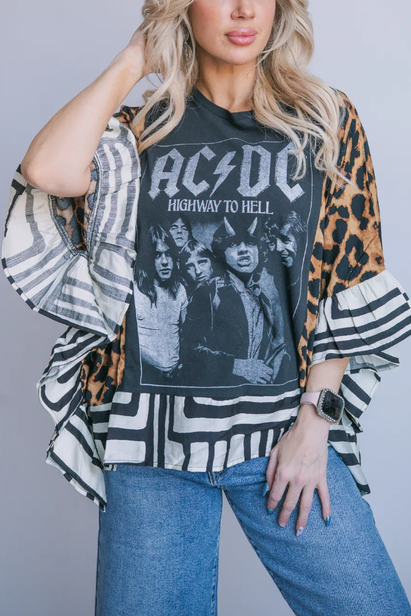 AC/DC Printed Bat Sleeve T-shirt (Patch)