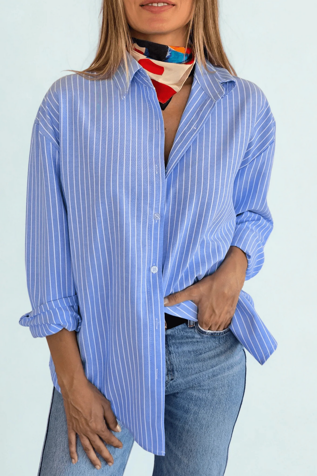 Women's Striped Long-sleeved Shirt