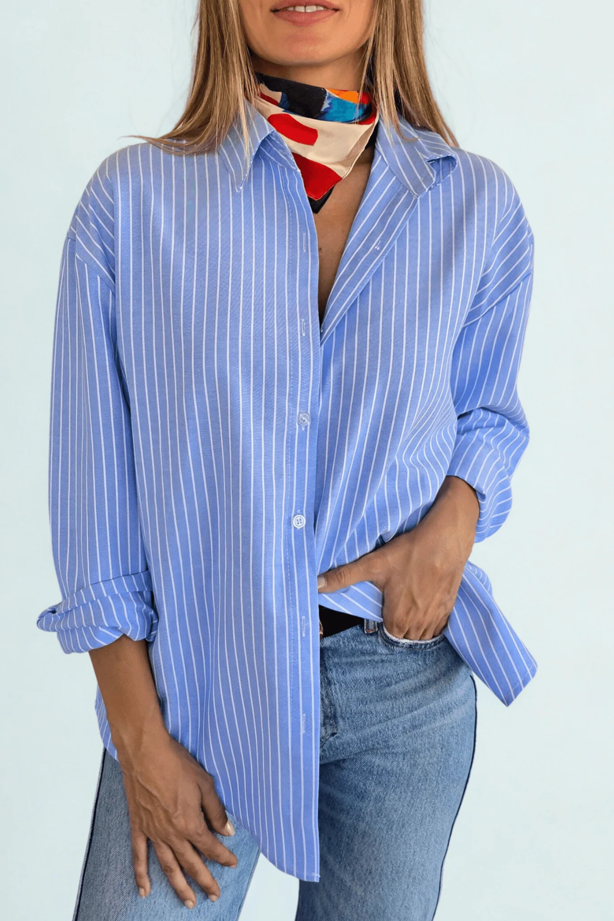 Women's Striped Long-sleeved Shirt