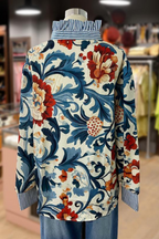 Small Stand-collar Printed Top