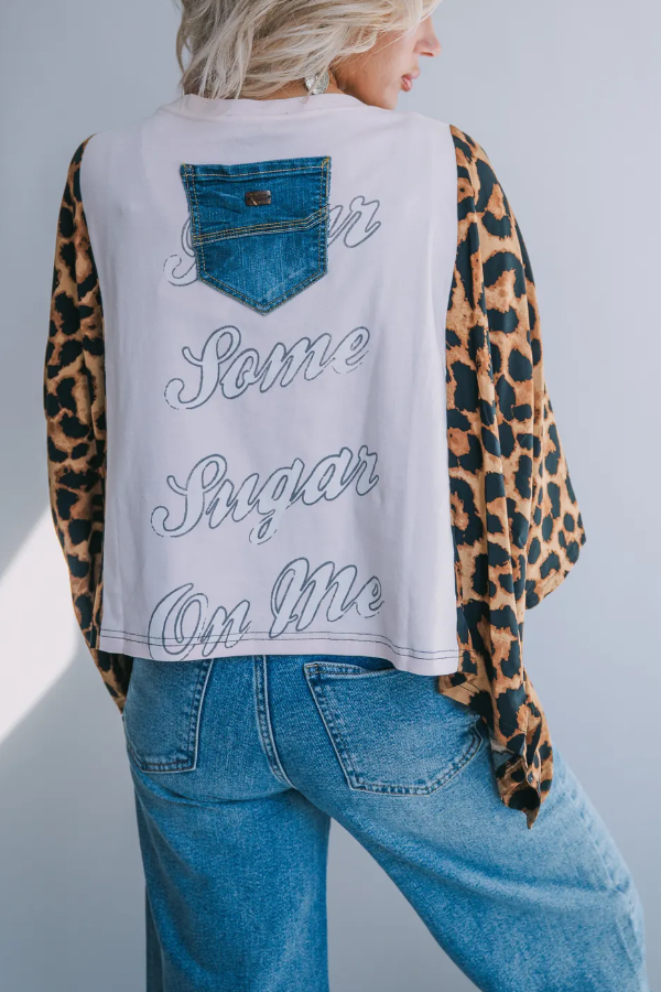 Def Leppard Print Bat Sleeve T-shirt (with Back Pocket)