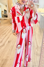 Pink and Red Santa Ribbed Set