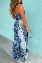 Dreaming of Us Strapless Jumpsuit Blue