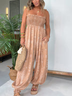 Desert Winds Boho Jumpsuit Caramel