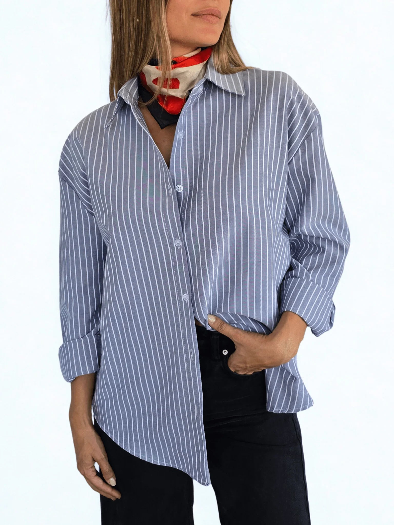 Women's Striped Long-sleeved Shirt