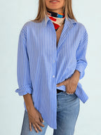 Women's Striped Long-sleeved Shirt