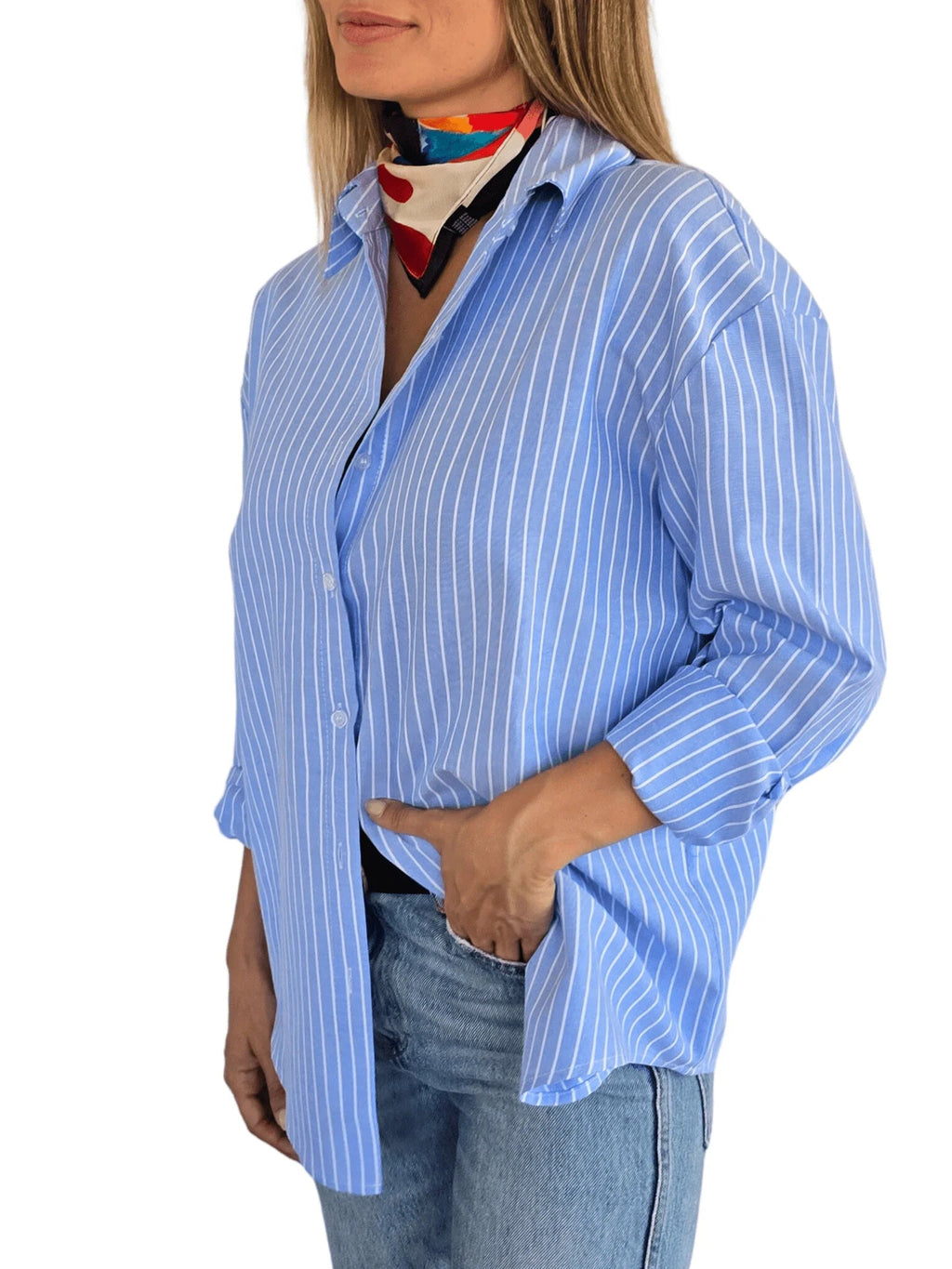 Women's Striped Long-sleeved Shirt