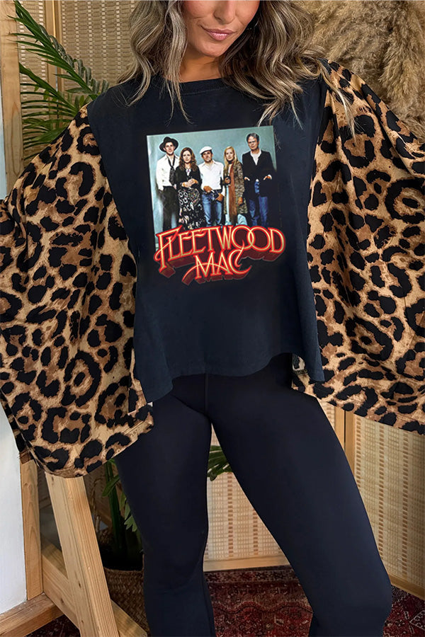 Fleetwood Mac Printed Batwing Sleeve T-Shirt (No Back Pocket)