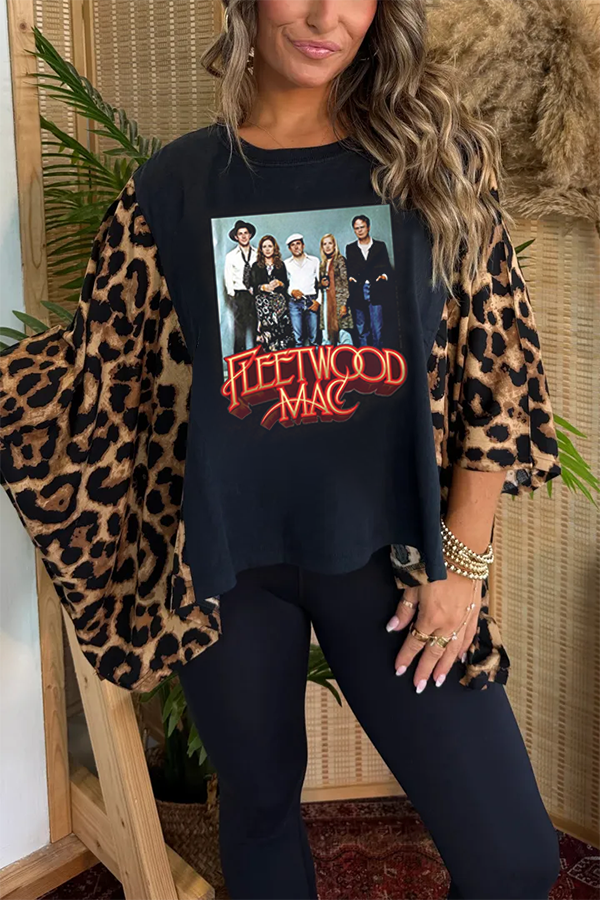 Fleetwood Mac Printed Batwing Sleeve T-Shirt (No Back Pocket)