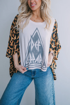 Def Leppard Print Bat Sleeve T-shirt (with Back Pocket)