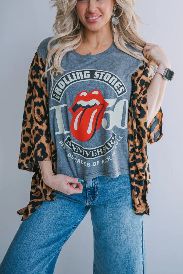 The Rolling Printed Batwing Sleeve T-Shirt (No Back Pocket)